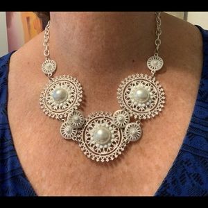 White metal necklace